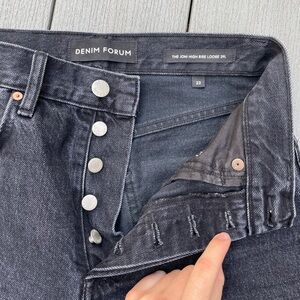 Aritzia Denim Forum Joni High Rise Loose Black Jeans